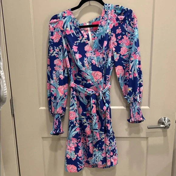 Lilly Pulitzer Pink and Blue Floral Dress - Picture 1 of 4